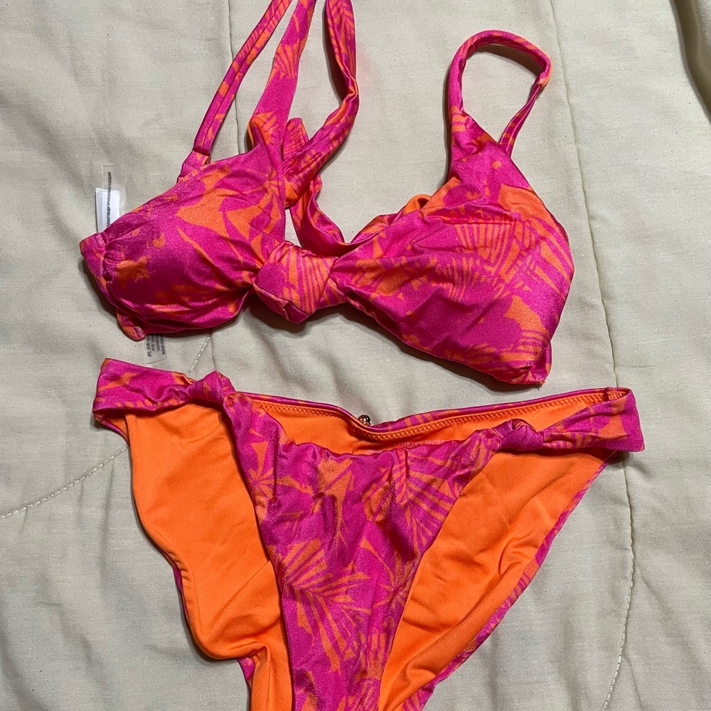 Vibrant Pink and Orange Bikini Set